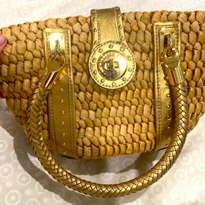 Santorini Raffia Summer Purse Straw Leather tote!